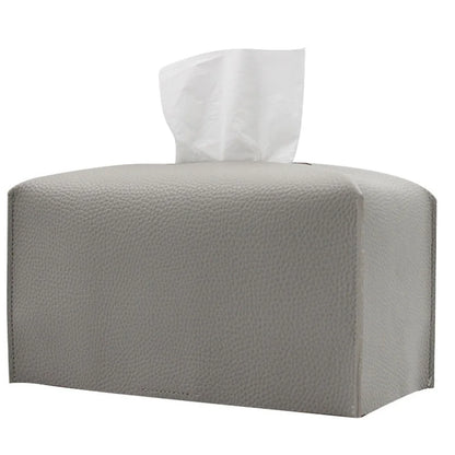 Tissue Box Cover, Leather Tissue Holder, PU Facial Tissue Case for the Living Room