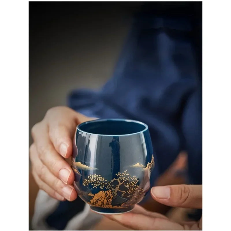 Ceramic Tea Cup, Japanese Master Mug Tea Bowl, 180ml Handmade Glazed Cup