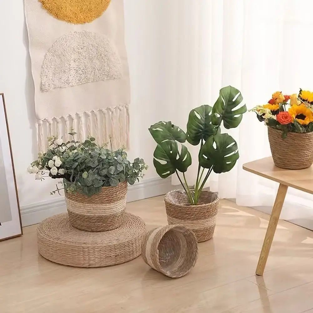 Rattan Planter Basket, Woven Plant Pot Cover, Natural Basket for Indoor Plants