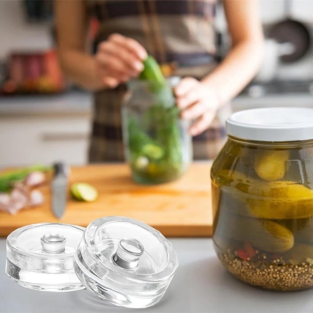 Glass Fermentation Weights and Lid Set, Mason Jar Fermenting Kit, Kitchen Pickling Tools