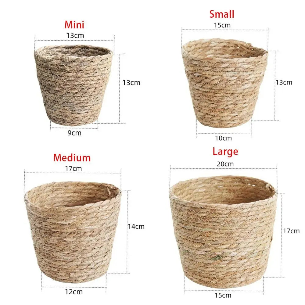 Rattan Planter Basket, Woven Plant Pot Cover, Natural Basket for Indoor Plants