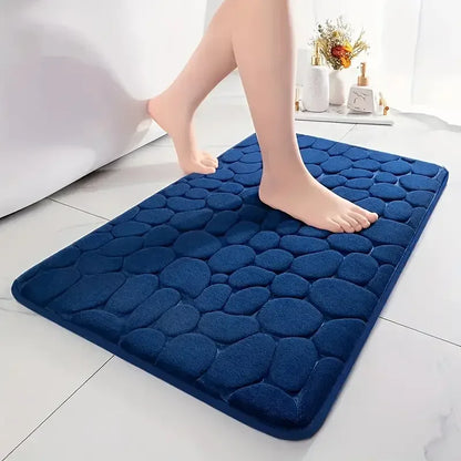 Cobblestone Non-Slip Bath Mat, Bathroom Rug, Quick Dry Shower Floor Mat