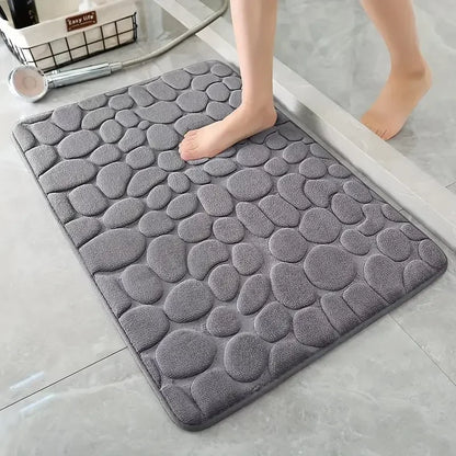 Cobblestone Non-Slip Bath Mat, Bathroom Rug, Quick Dry Shower Floor Mat