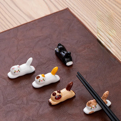 Ceramic Chopstick Holder, Chopstick Rest Set, Handmade Tableware Accent