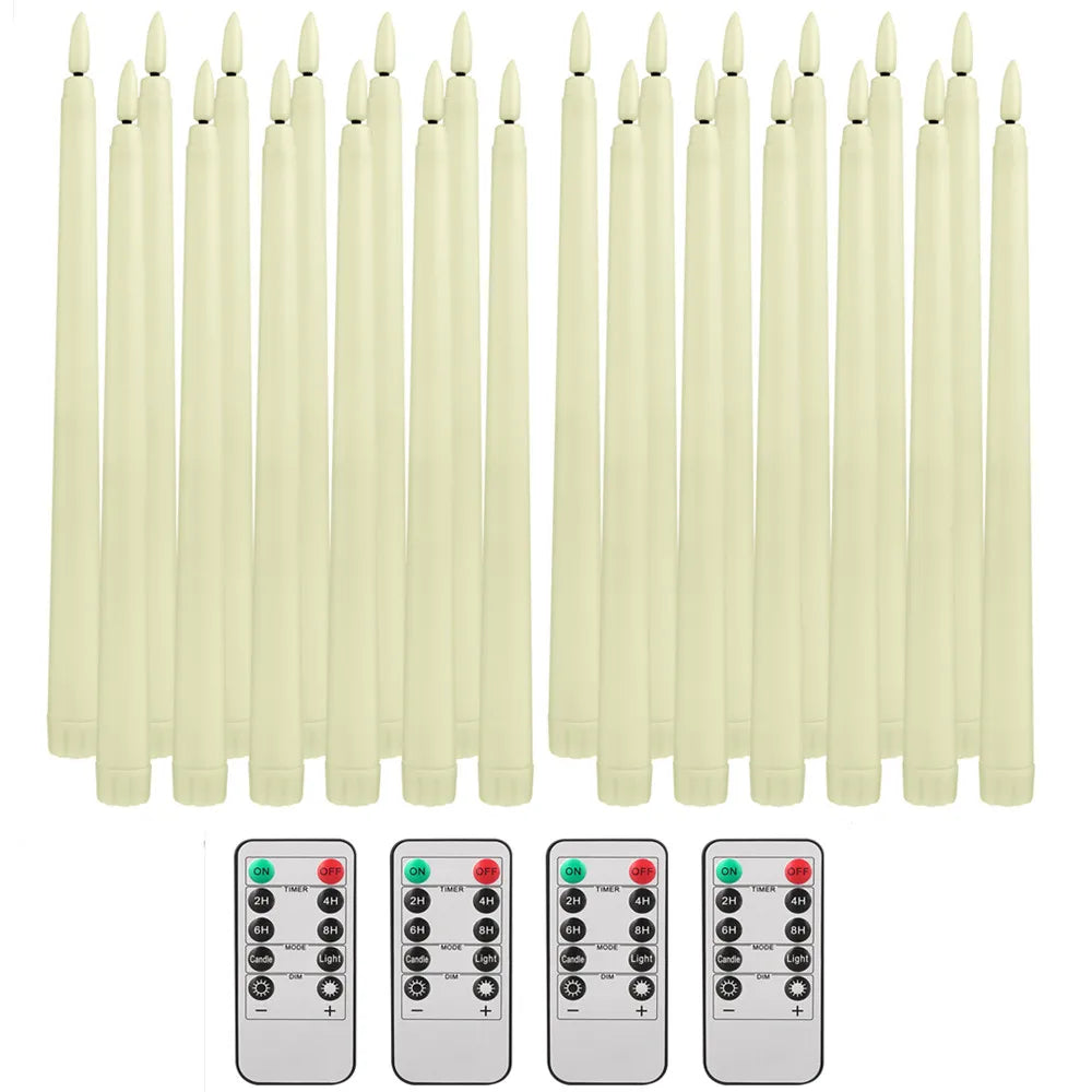 LED Flameless Taper Candles, Battery Operated Candlesticks, Flickering Dinner Candles