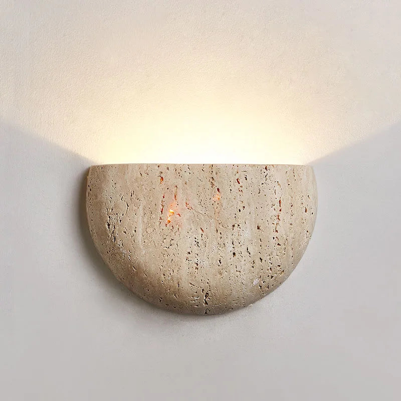 Wabi-Sabi Stone Wall Lamp, Textured Wall Sconce, Warm Light for Hallway and Landing