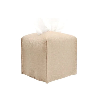 Tissue Box Cover, Leather Tissue Holder, PU Facial Tissue Case for the Living Room