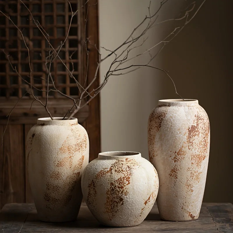 Retro Ceramic Flowerpot, Spotted Plant Pot, Classic Glazed Pot for Indoor Plants
