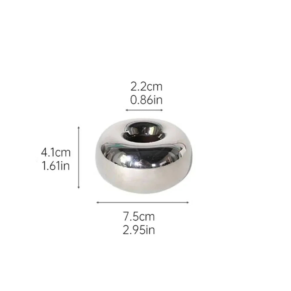 Circular Ceramic Candle Holder, Candlestick Stand, Minimalist Table Centerpiece