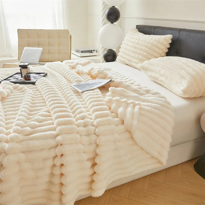 Soft Fluffy Throw Blanket, Faux Fur Throw, Plush Accent Layer for Couch and Chair
