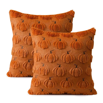 Seasonal Throw Pillow Covers, Faux Fur Cushion Cases, Autumn and Winter Sofa Accent