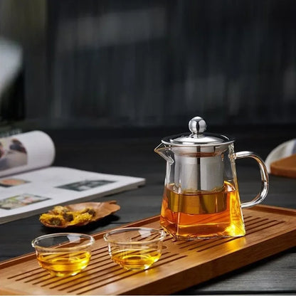 Glass Teapot with Infuser, Loose Leaf Tea Pot, Heat Resistant Borosilicate Server