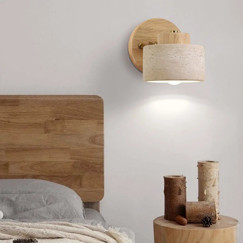 Cave Stone Wall Sconce, Yellow Stone Wall Light, Wabi-Sabi Fixture for the Stairwell