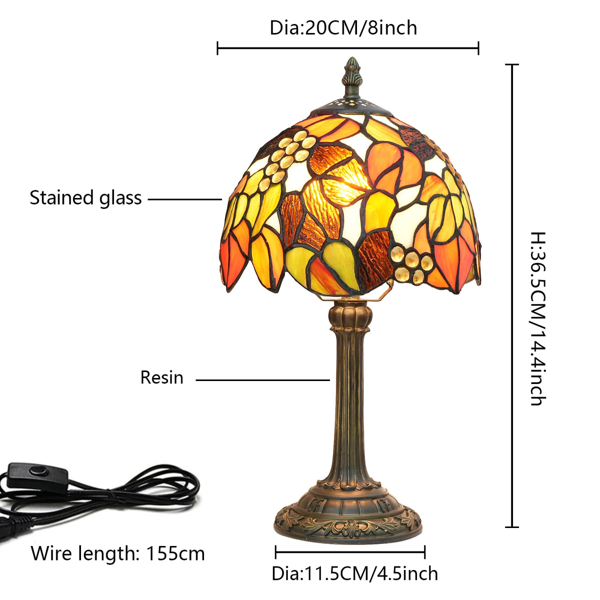 Vintage Style Table Lamp, Retro Bedside Lamp, Warm Accent Light for the Living Room