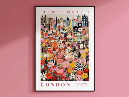 Amsterdam Flower Market Print, Floral Wall Art Poster, Botanical Decor for Living Room