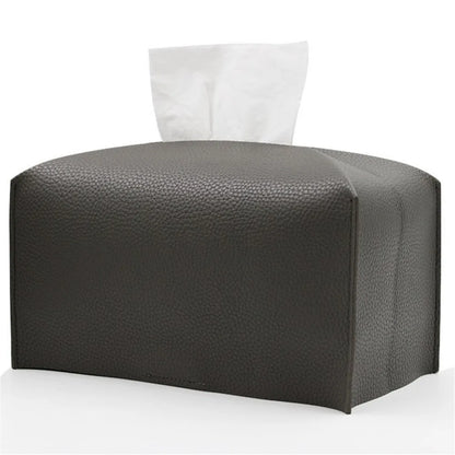 Tissue Box Cover, Leather Tissue Holder, PU Facial Tissue Case for the Living Room