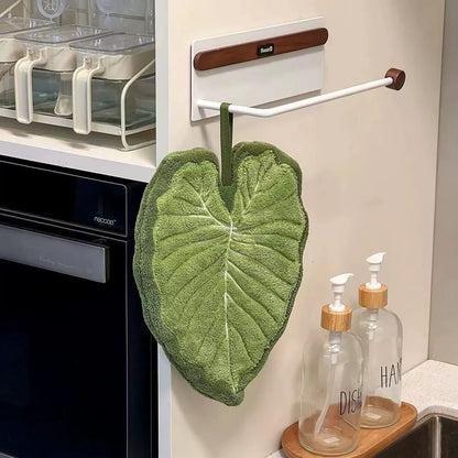 Leaf Hand Towel, Embroidered Guest Towel, Soft Cotton Towel for the Bathroom