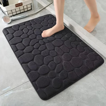 Cobblestone Non-Slip Bath Mat, Bathroom Rug, Quick Dry Shower Floor Mat