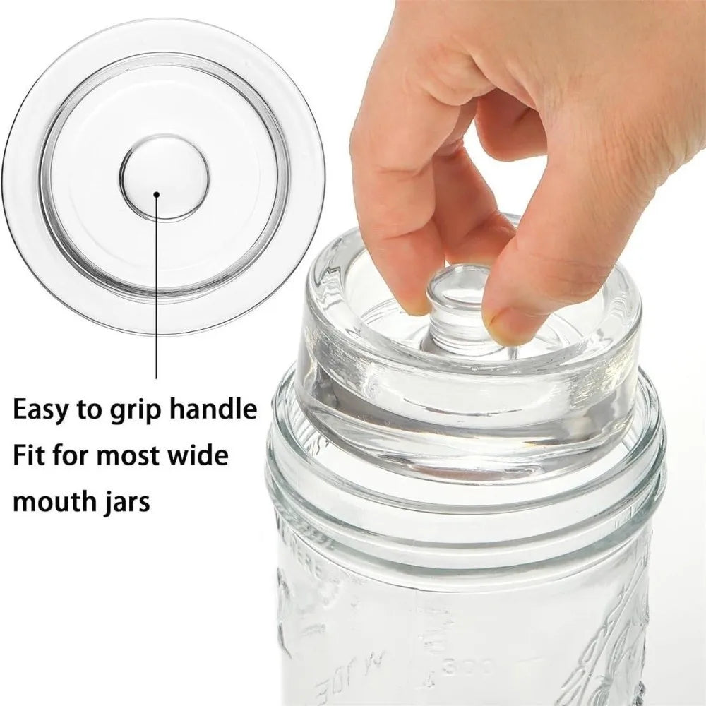 Glass Fermentation Weights and Lid Set, Mason Jar Fermenting Kit, Kitchen Pickling Tools