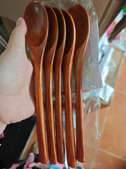 Wooden Spoon Set, Cooking Utensil Set of 5, Kitchen Tools Safe for Nonstick Pans