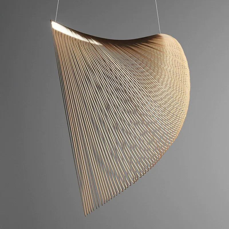 Wooden Birds Nest Pendant Light, Woven Ceiling Lamp, Natural Fixture for Dining Rooms