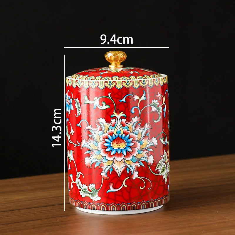European Ceramic Storage Jar, Kitchen Canister with Lid, Pantry Storage Container
