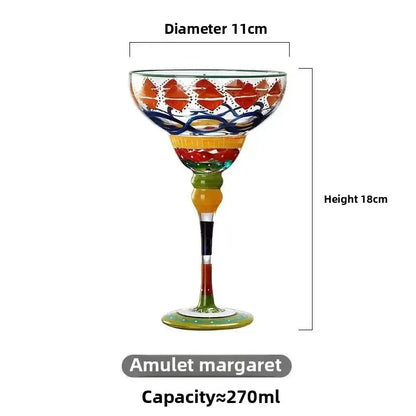Cocktail Glasses Set, Colored Coupe Glassware, Barware for Home Entertaining