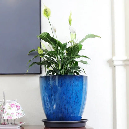 Ceramic Monstera Planter Pot, Leaf Shaped Plant Pot, Tabletop Flower Pot for Greenery
