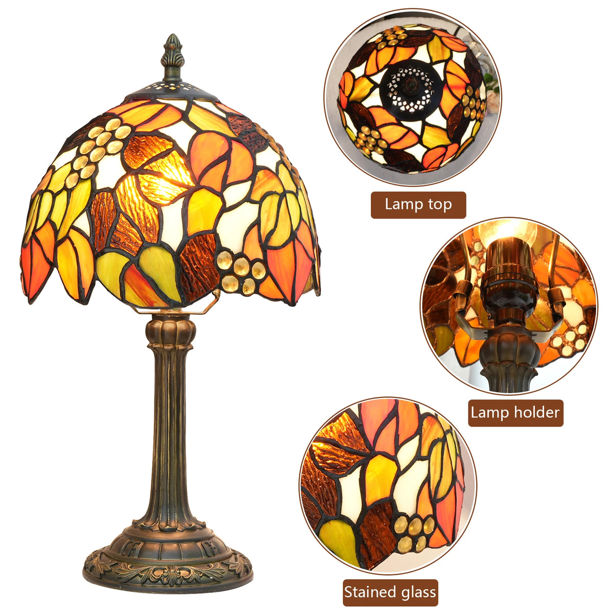 Vintage Style Table Lamp, Retro Bedside Lamp, Warm Accent Light for the Living Room