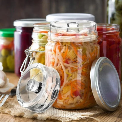 Glass Fermentation Weights and Lid Set, Mason Jar Fermenting Kit, Kitchen Pickling Tools
