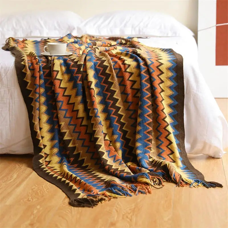 Hand Knitted Throw Blanket, Chunky Knit Throw, Cozy Layer for Sofa and Armchair