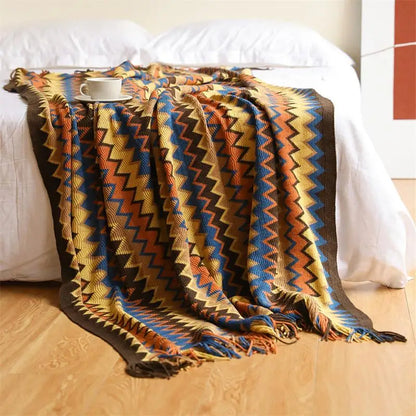 Hand Knitted Throw Blanket, Chunky Knit Throw, Cozy Layer for Sofa and Armchair