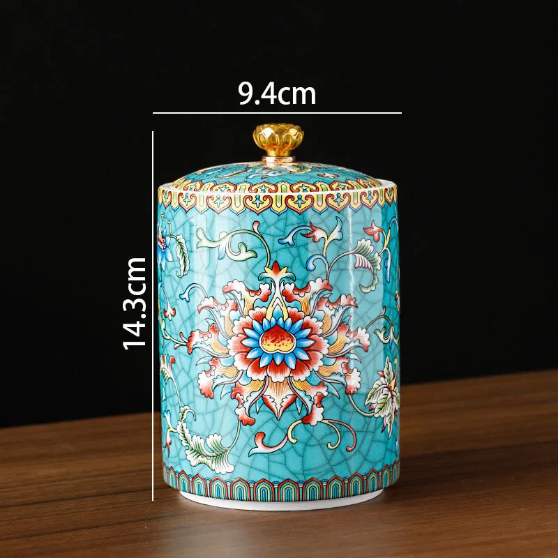 European Ceramic Storage Jar, Kitchen Canister with Lid, Pantry Storage Container