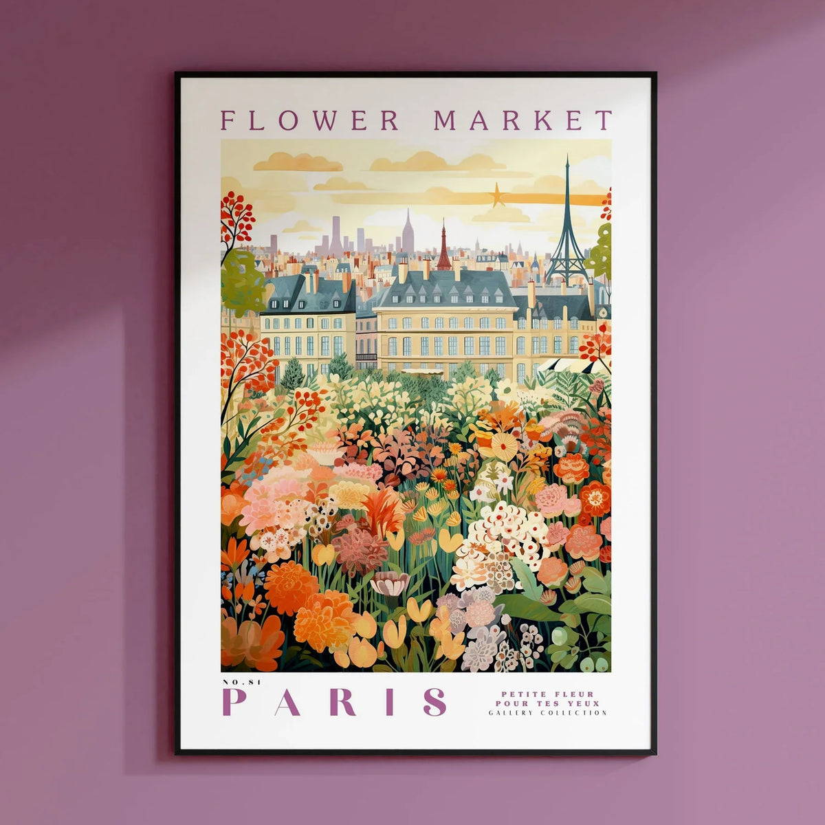 Amsterdam Flower Market Print, Floral Wall Art Poster, Botanical Decor for Living Room
