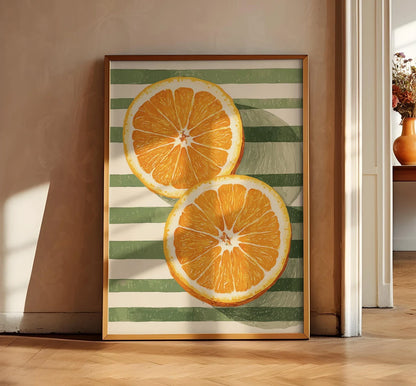 Orange Fruit Wall Art Print, Kitchen Poster, Citrus Botanical Decor for the Dining Room