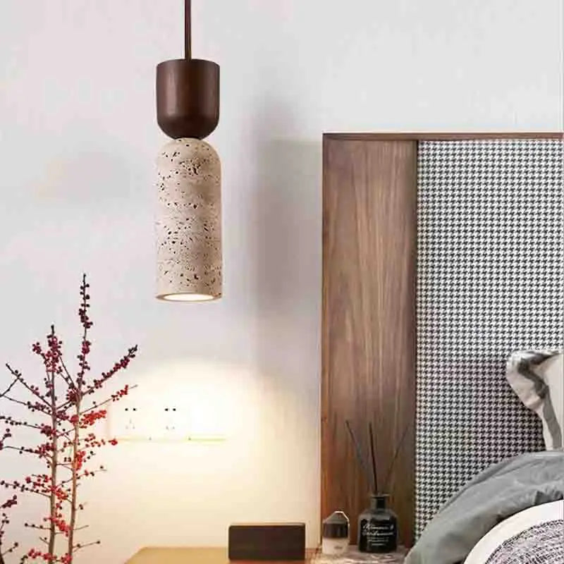 French Wabi-Sabi Ceiling Pendant, Plaster Hanging Lamp, Soft Light for the Bedroom