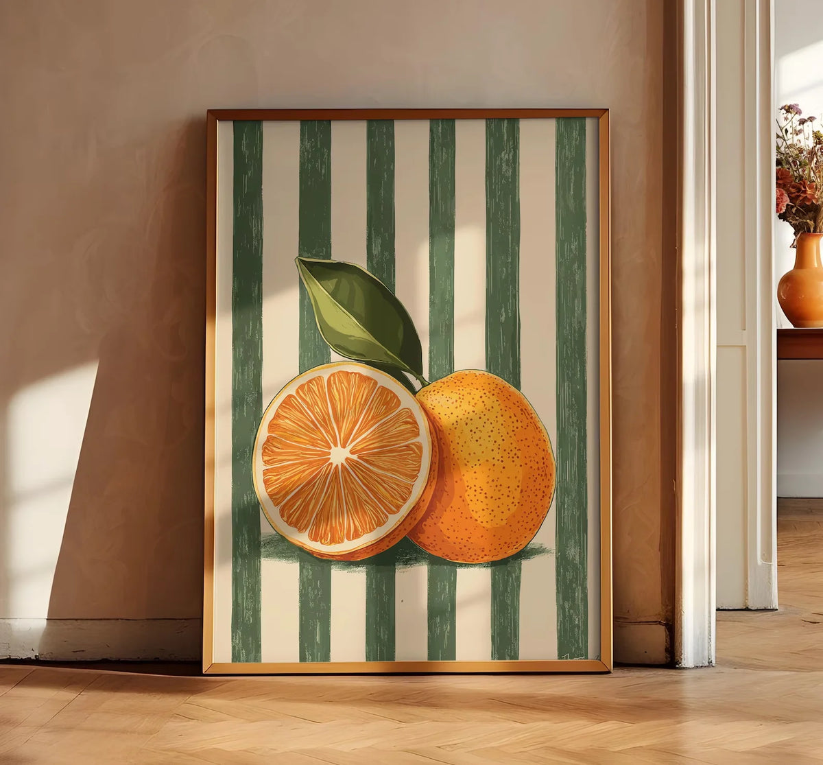 Orange Fruit Wall Art Print, Kitchen Poster, Citrus Botanical Decor for the Dining Room