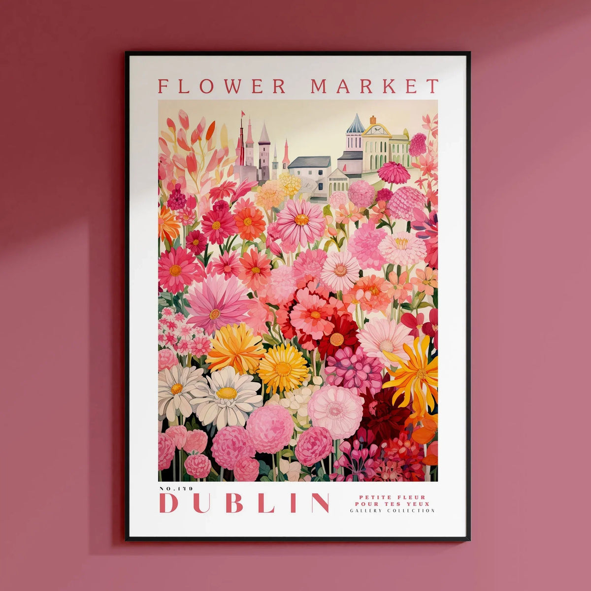 Amsterdam Flower Market Print, Floral Wall Art Poster, Botanical Decor for Living Room