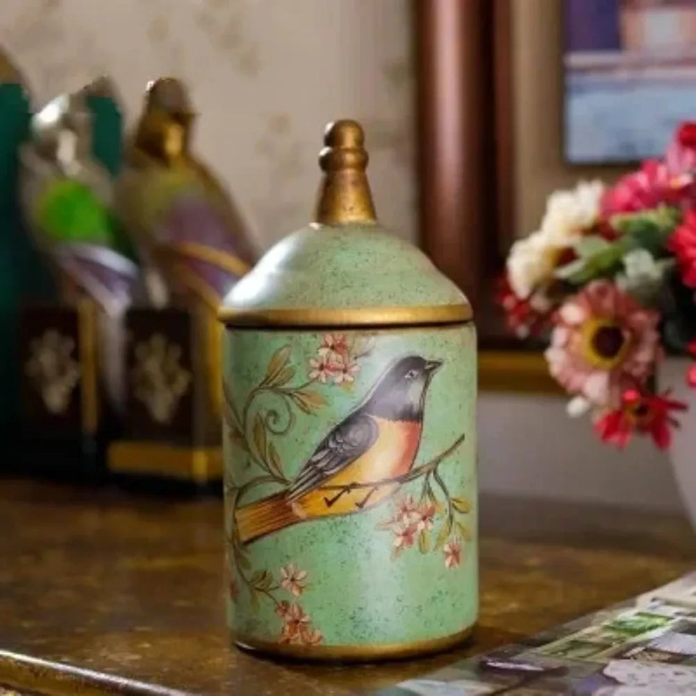 Vintage Ceramic Storage Jar, Lidded Canister, Farmhouse Countertop Storage Crock