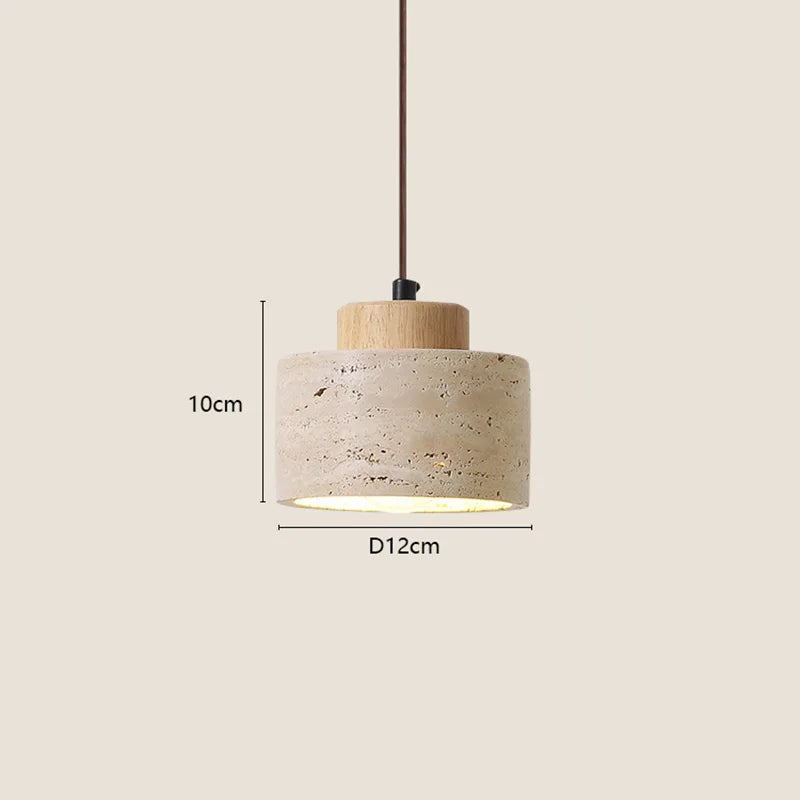 Wabi-Sabi Pendant Chandelier, Stone Ceiling Light, Textured Fixture for Bedside and Hall