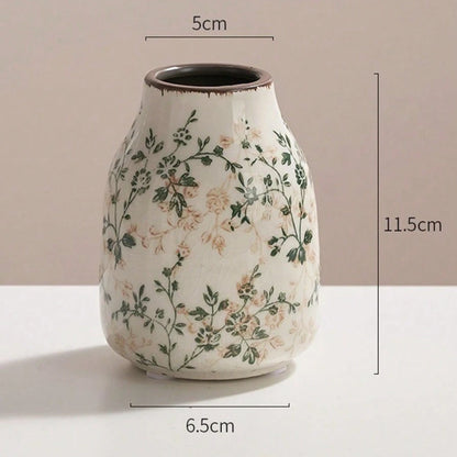 Crackle Glaze Ceramic Vase, Handmade Bohemian Flower Vase, Textured Table Decor