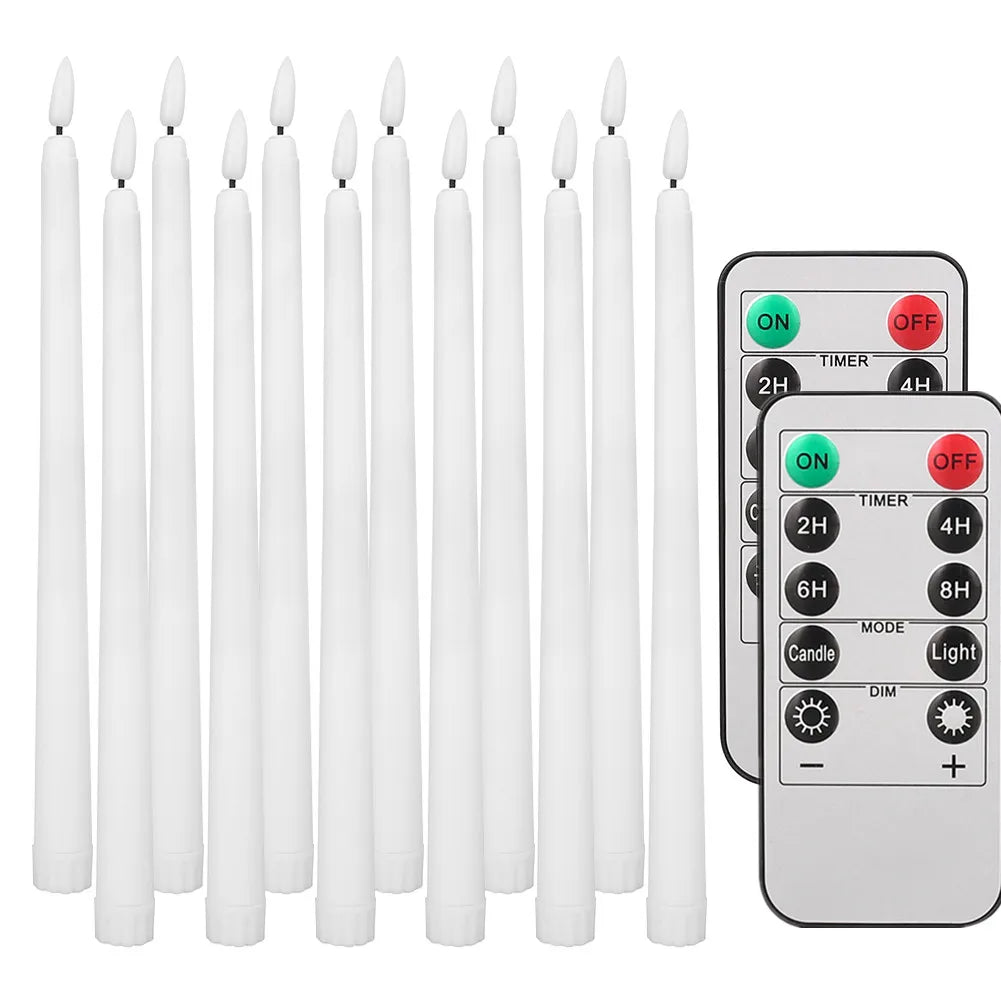 LED Flameless Taper Candles, Battery Operated Candlesticks, Flickering Dinner Candles