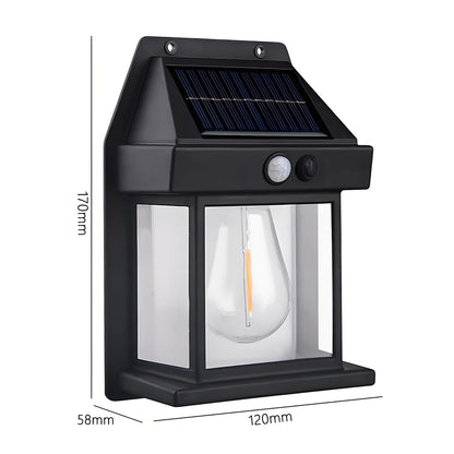 Solar Motion Sensor Wall Light, Outdoor Security Light, Garden and Fence Lighting