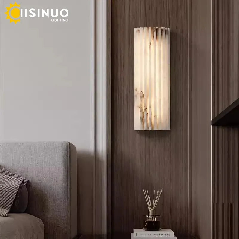 Spanish Marble Wall Lamp, Marble Wall Sconce, Warm Fixture for Bedside and Hallway