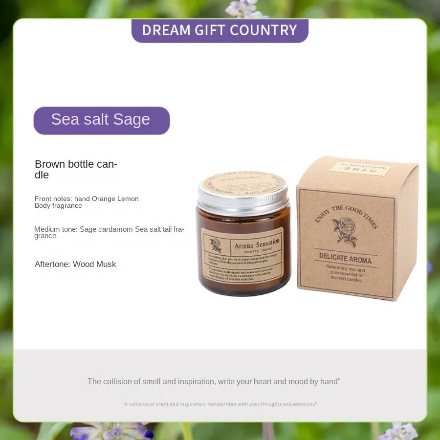 Aromatherapy Candle, Scented Glass Jar Candle, Slow Burning Home Fragrance