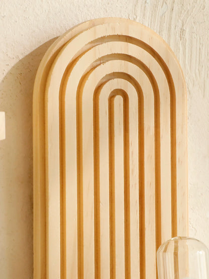 Wooden Wall Shelf, Geometric Floating Shelves, Natural Wood Boho Wall Decor
