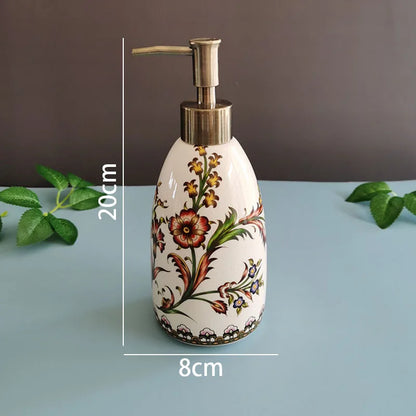 Ceramic Soap Dispenser Bottle, Hand Soap Pump, Vanity Accent for Bathroom and Kitchen