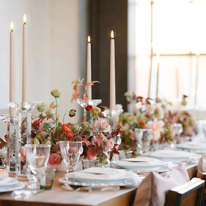 LED Flameless Taper Candles, Battery Operated Candlesticks, Flickering Dinner Candles