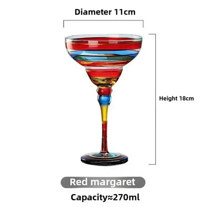 Cocktail Glasses Set, Colored Coupe Glassware, Barware for Home Entertaining