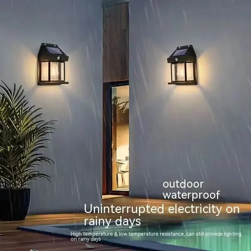 Solar Motion Sensor Wall Light, Outdoor Security Light, Garden and Fence Lighting